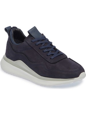 Tergan  Lacivert Hakiki Nubuk Deri Erkek Sneaker - E24I1AY56912-C39