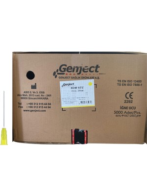 Genject - Enjektör Iğne Ucu 38MM Sarı 20G - 5000 Adet