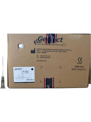 Genject - Enjektör Iğne Ucu 38MM Siyah 22G - 5000 Adet