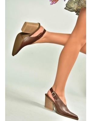 Fox Shoes U654304103 Kahverengi Hakiki Deri Western Topuklu Ayakkabı