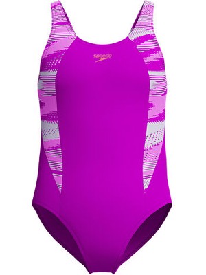 Speedo Hyperboom Splice Muscleback Jf Pink Kız Çocuk Mayosu 8-00372918627 Pembe