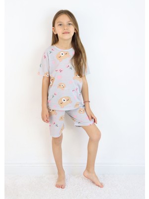 Kız Çocuk Pamuklu Penye Kumaş Şortlu Pijama Takımı