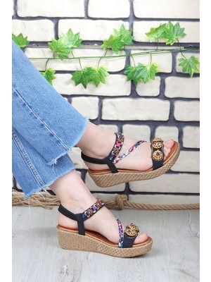 Vojo Daisy Rahat Taban Taş Boncuk Detaylı Kadın Sandalet