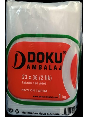 Şeffaf Naylon Torba Bakkaliye 23X36 2'lik Takribi 190ADET
