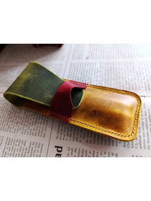 Crazy Hors Hakiki Deri El Emeği Özel Kalemleriniz Için Kalemlik Kalem Kutu 27 cm 6 cm W101