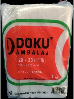 Şeffaf Naylon Torba Bakkaliye 20X30 Takribi 270ADET