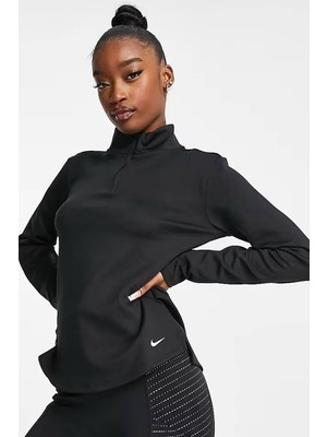 Nike Training One Warm Half Zip Top Black Kadın Terma Fit Yarım Fermuar Sweatshirt Siyah
