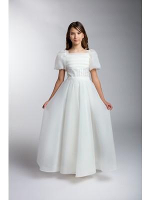 Krem Balon Kol Çocuk Genç Abiye