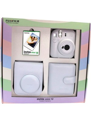 Instax Mini 12 Fotoğraf Makinesi Askı Pil Çanta 10’lu Film Albüm Bundle Box