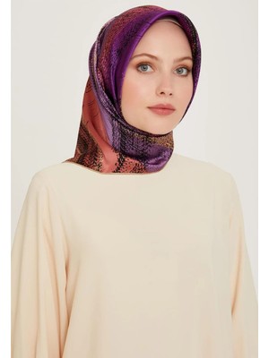 Armine Tivil İpek Eşarp 9236 - 33 Mor Karışık Desen