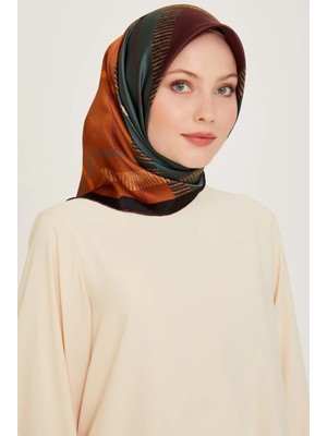 Armine Tivil İpek Eşarp 9206 - 33 Turuncu Karışık Desen
