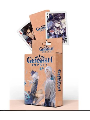 Iskambil Kağıdı Anime Genshin Poker Oyun Kartı 54 Adet Iskambil Destesi
