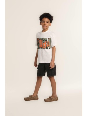 Jacklions Erkek Çocuk Nba Baskılı Tshirt Krem