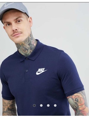 Nike Sportswear Polo Cotton Tee Navy Polo Yaka Tişört Lacivert