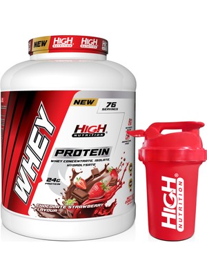 High Nutrition Protein Tozu 2280 gr Çikolata Çilek Aromalı 24 gr Protein 76 Servis Shaker Hediye