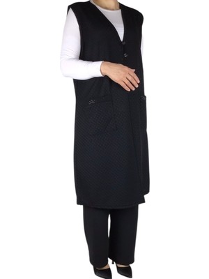 Kadın Önü Düğmeli Cepli Uzun Yelelek