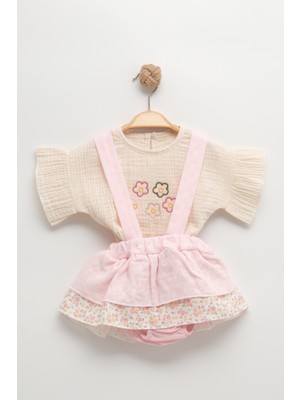 Mini Baray Şık Müslin Filotlu Etekli Bebek Takımı (9-12-18 Ay)