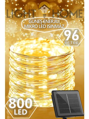 800 LED Güneş Enerjili Peri LED Işık Bahçe, Balkon ve Dış Mekan Için Güneş Enerjili Aydınlatma