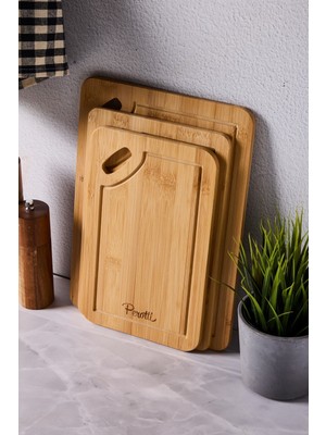 Perotti Bambu 3 Lü Kesme Tahtası Seti Takımı 3 Boy 16332