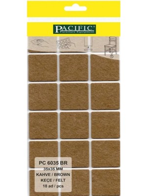 Hamadex 35X35 mm Yapışkanlı Kare Keçe – 18’li Paket | Mobilya Ayak Koruyucu, Ses Önleyici Kaydırmaz ve Parke Zemin Koruyucu Ped