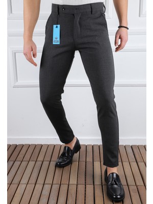 Erkek Düz Kesim Kaliteli Esnek Likralı Bilek Boy Kumaş PANTOLON-7202