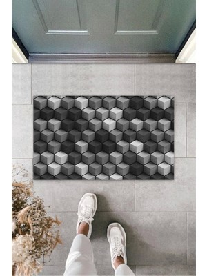 3D Baskı Özel Tasarım  Antrasit Küp  Kapı Paspası