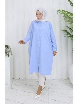 Sefa Merve Reglan Kol Tunik 4066-12 Mavi