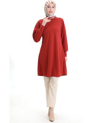 Sefa Merve Basic Tunik 1120-09 Kiremit