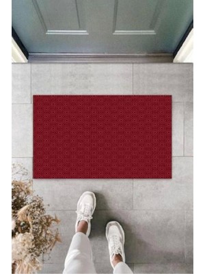 Gül Kurusu Kapı Önü Paspası Kalp Motif Desen  K-3223