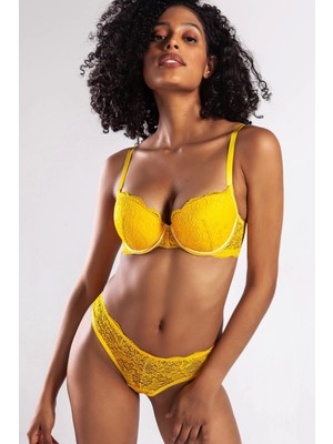 Golshan G.colors Balconette Foam Push Up Bra, Sarı Konforlu ve Şık Sütyen