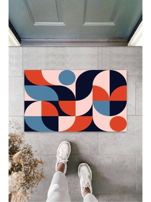 Turuncu Kapı Önü Paspası Modern Desen  K-3239