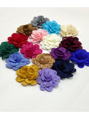 3 Boyutlu Kumaş Çiçek – 6 cm – 3'lü Paket