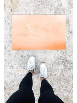 Dijital Baskı Pembe Düz Desen Kapı Önü Paspası K-1017