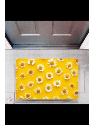 Kapı Önü Paspası Dekoratif Dijital Baskı Papatya P-2325