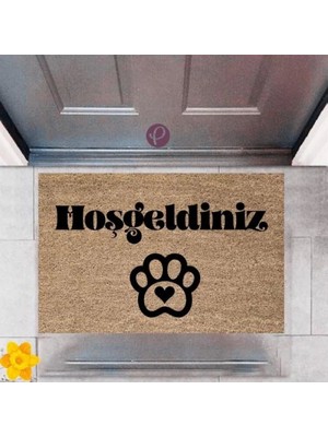 Kapı Önü Paspası Dekoratif Dijital Baskı Hoşgeldiniz P-2424