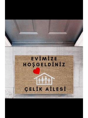 Kapı Önü Paspası Dekoratif Dijital Baskı Evimize Hoşgeldiniz P-2465