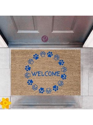 Kapı Önü Paspası Dekoratif Dijital Baskı Welcome P-2472