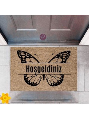 Kapı Önü Paspası Dekoratif Dijital Baskı Hoşgeldiniz P-2371