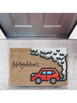 Kapı Önü Paspası Dekoratif Dijital Baskı Arabalar P-2662