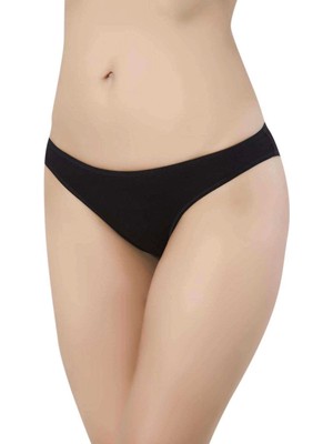12 Adet Süper Eko Set Likralı Kadın Slip Külot Siyah