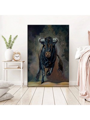 Marsilyan- Dekoratif Kızgın Boğa  Kanvas Tablo