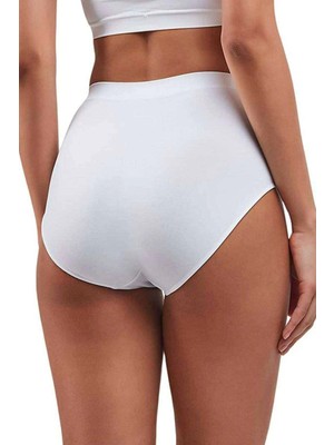 Elite Lite Kadın Yüksek Bel Dikişsiz Iz Yapmaz Slip Külot Beyaz 811