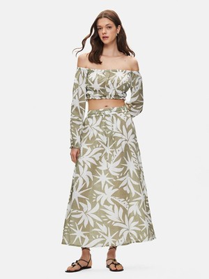 LTB Kadın  Çiçekli Midi Etek