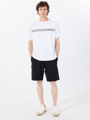 Siyah Erkek Loose Fit Desenli Sweat Şort M5GD10KCN01JBLK Clovıs Shorts