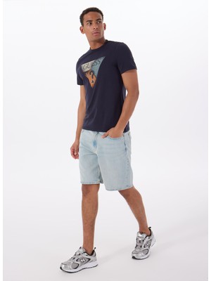 Erkek Regular Fit Desenli Denim Şort M4YD37D5M51GAL1 Gj Regular Denım S