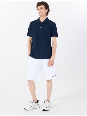Beyaz Erkek Loose Fit Desenli Sweat Şort M5GD49KCPR1G011 Gj Reg Embro Short