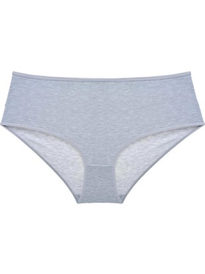 3 Adet Kadın Yüksek Bel Bato Külot Gri Ten Pudra