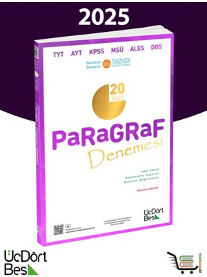 ÜçDörtBeş Yayınları 345-2025 Model 20 Adet Paragraf Denemesi Üniversite Hazırlık Sınavı İçin Ciltli Kitap
