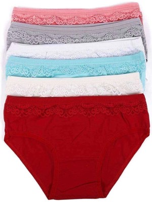 6 Adet Kız Çocuk Dantelli Kız Bikini 408