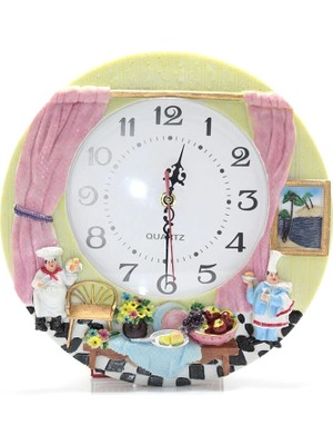 Aşçı Tasarımlı Polyester Duvar Saati Model 3